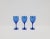 A beautiful set of three (3) French blue wine glasses, circa late-20th century, France. Glasses can be used for wine,...