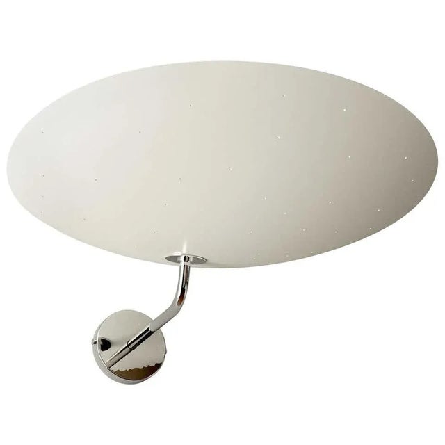 Not Yet Made - Made To Order Pierre Disderot Model #2059 Large Perforated Wall Lamp in White and Chrome For Sale - Image 5 of 5