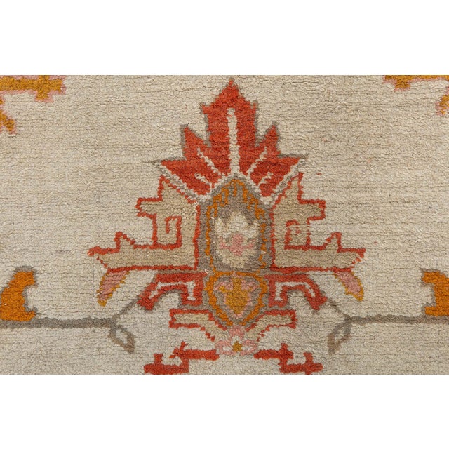 Antique Turkish Oushak Rug For Sale - Image 9 of 11
