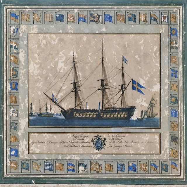Giovanni Giuseppe Allezard, Swedish 84-Gun Ship, 1920s, Wood and Paper For Sale - Image 3 of 9