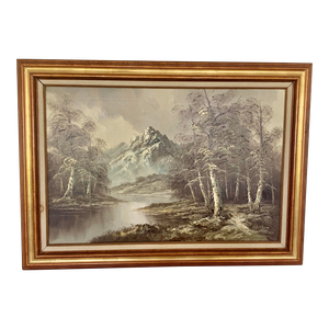 Large Framed R. Hamilton Landscape Painting