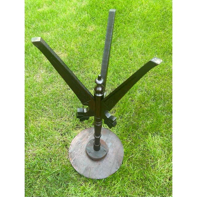 Antique, Walnut, Tripod, Occasional Table, Carved Tulip Motif, Geometric-Incised Details, Victorian/Eastlake Attributes, C 1900-1930’s For Sale - Image 11 of 12