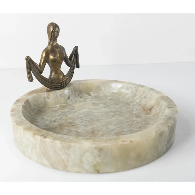 20th Century Art Deco Hagenauer Style Wiener Werkstatte Bronze and Onyx Ashtray For Sale - Image 10 of 10