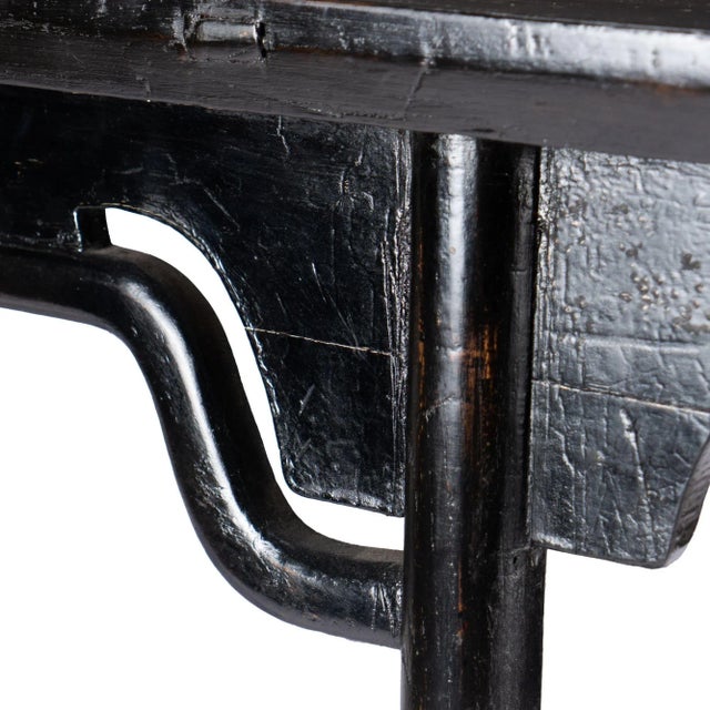 Black Chinese Black Lacquered Elm Wine Table, 1875 For Sale - Image 8 of 11