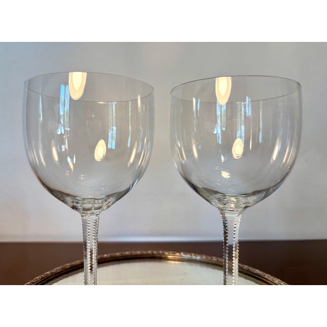 Vintage Baccarat Crystal Muslin Water Glasses, 1920s, Set of 2 For Sale - Image 3 of 10