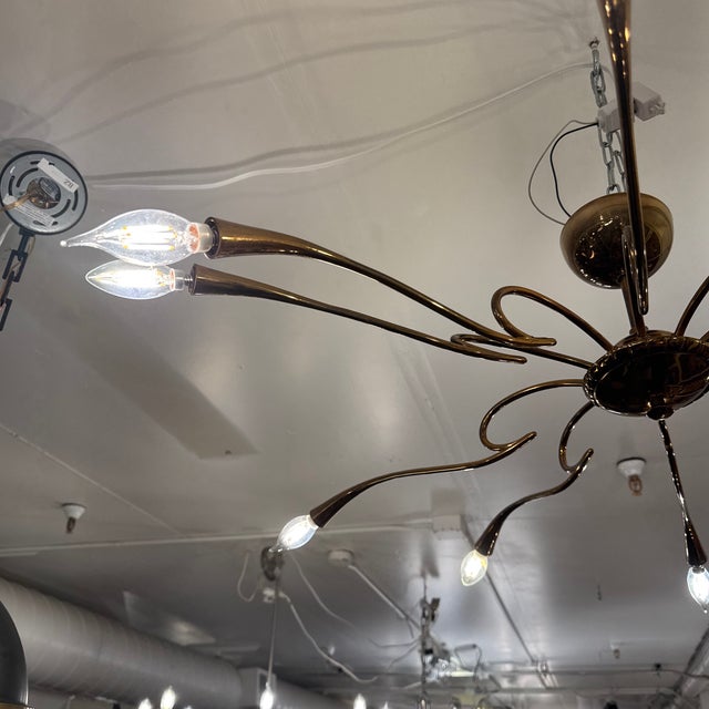Late 20th Century Vintage European Sputnik Flush Mount Chandelier For Sale - Image 5 of 12