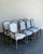 French Provincial Vintage Carved Wood Dining Chairs With Blue Upholstery - Set of 6 For Sale - Image 3 of 13
