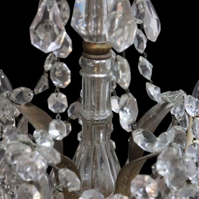 Vintage French Louis XV Style Crystal & Gilt Bronze 5-Light Chandelier C1940 For Sale - Image 4 of 7