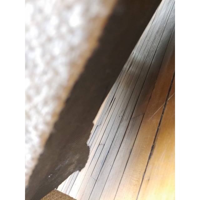 Vintage Herringbone Upholstery Parsons Style Loveseat Sofa For Sale - Image 9 of 9