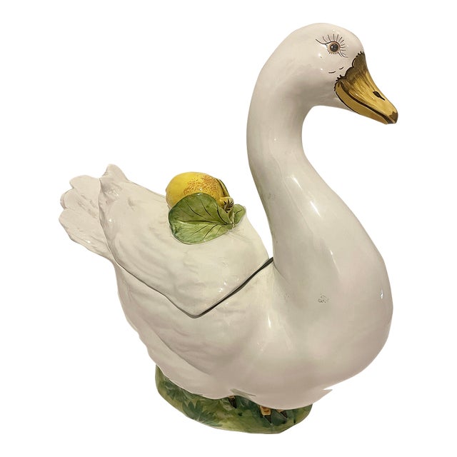 Italian Duc & Lemon Ceramic Tureen, 1960s For Sale