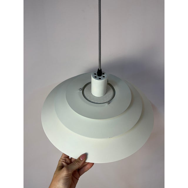 White Louvered Lamp with Marbled Glass from Jeka For Sale - Image 9 of 11
