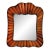 Vintage Split Bamboo Wall Mirror With Scalloped Organic Frame, Black Velvet Back For Sale
