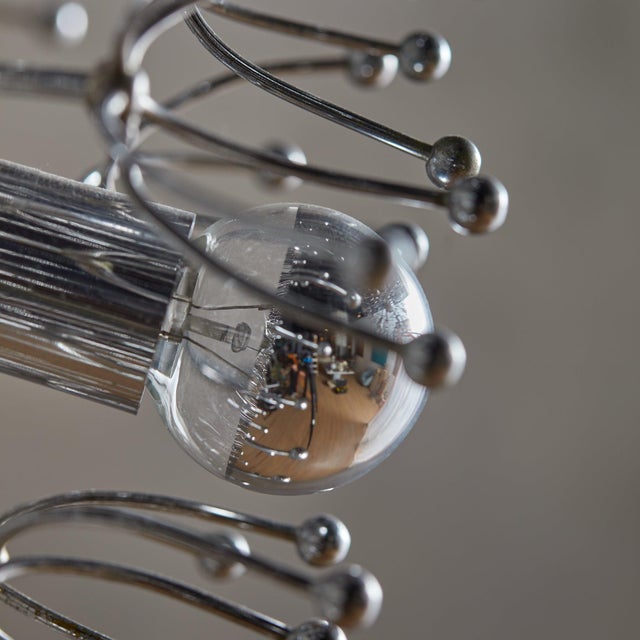 1960s Mid-Century Modern ‘Dandelion’ Chrome Sputnik Chandelier by Gaetano Sciolari For Sale In Chicago - Image 6 of 8