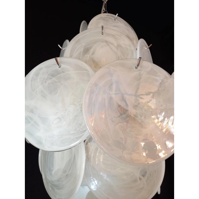 Vintage Murano Alabaster Disc Chandelier, 1968 For Sale - Image 11 of 15