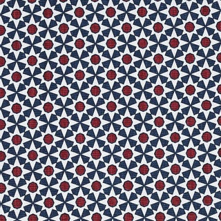 Sample - Schumacher Serendipity Fabric in Navy & Red For Sale