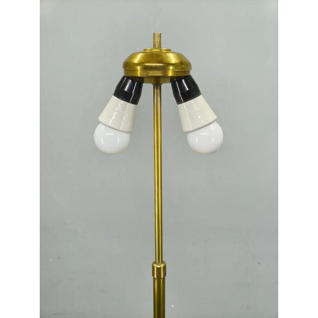 1950s Hollywood Regency Brass Floor Lamp with Romo Shade, Italy, 1950s For Sale - Image 5 of 11