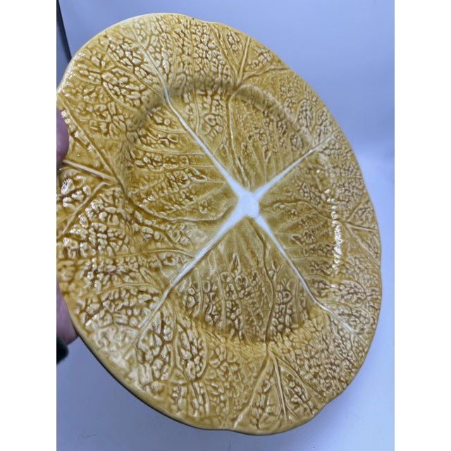 1980s Yellow Secla Cabbage Leaf Platter For Sale - Image 5 of 6