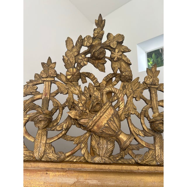 French Mid 18th Century French Trumeau Mirror For Sale - Image 3 of 6