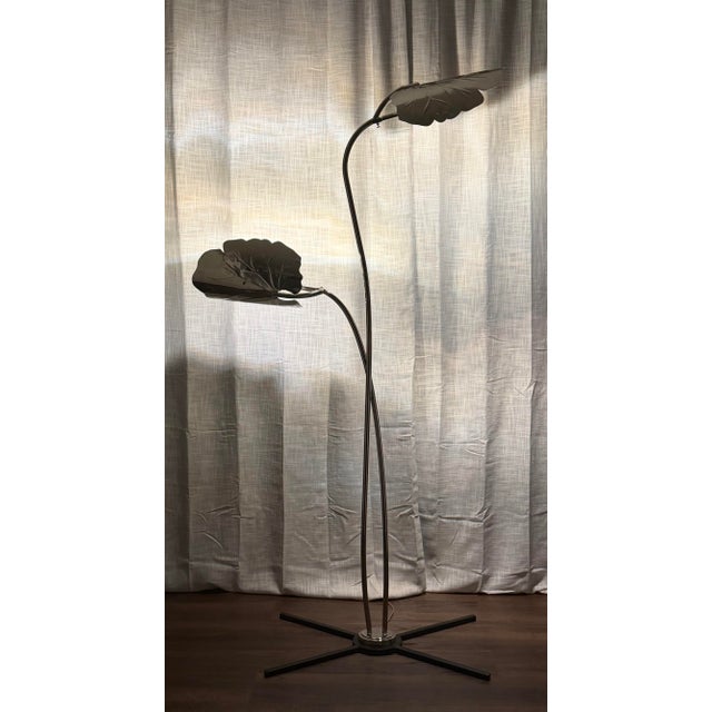 Global Views Organically Glamorous “Rimini” Nickel Floor Lamp by Global Views For Sale - Image 4 of 8