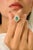 Metal Victorian Princess Style Cluster Diamonds & Emerald 14k Gold Ring Size 6.5 For Sale - Image 7 of 13