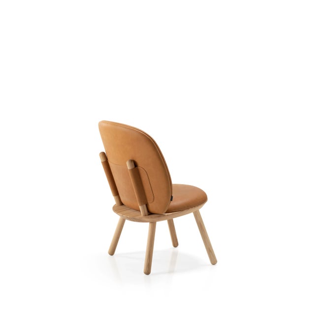 Naïve Low Chair in Vintage Cognac Leather by etc.etc. for Emko For Sale - Image 4 of 7