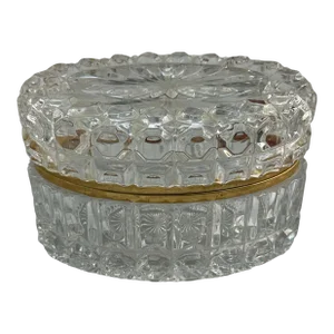 Late 19th Century Antique French Faceted Cut Crystal Jewelry Box
