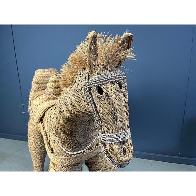 Boho Chic Vintage Spanish Life Size Straw Pony, 1960s For Sale - Image 3 of 15