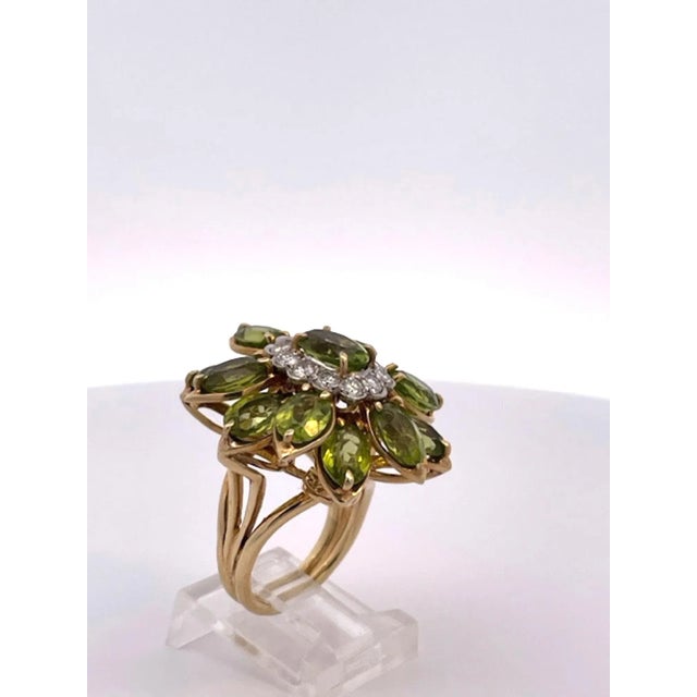 This is part of Chairish’s Fine Jewelry assortment. Huge Peridot Diamond Glamour Ring 14K This huge Peridot Diamond...