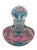 Vintage Joe St. Clair Controlled Bubble Ice Pink Blue Trumpet Flowers 4 1/4” Perfume Bottle Paperweight For Sale - Image 4 of 12