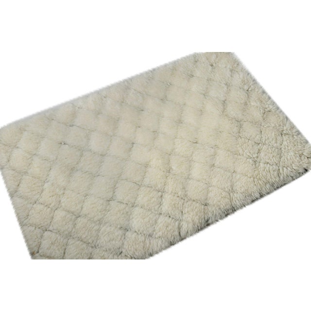 Traditional Rug & Kilim’s Moroccan Custom Rug With Geometric Design in Soft White For Sale - Image 3 of 6