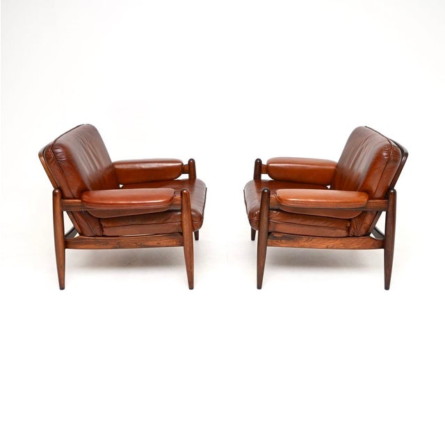 An outstanding pair of vintage Danish armchairs, recently imported from Denmark and dating from the 1960’s. They are of...