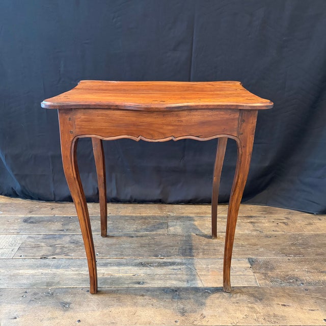 Antique French Louis XV Walnut Side Table or Petite Desk For Sale - Image 10 of 10