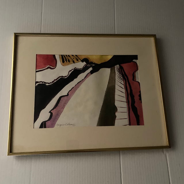 1980s Virginia Colman. Abstract Water Colour Painting Artwork With Bold Colors and Dynamic Lines, Signed For Sale - Image 10 of 12