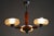 Brown Art Deco Chandelier in Chromed Steel, Walnut and Glass, Czech, 1920s For Sale - Image 8 of 9