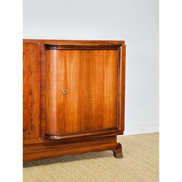 Art Deco French Walnut Sideboard by Jules Leleu, 1930s For Sale - Image 10 of 17