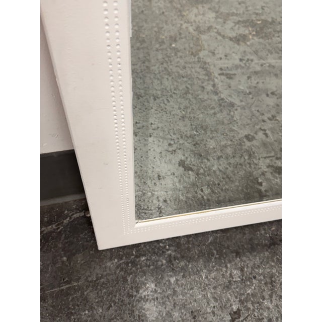 Contemporary White Dotted-Trim Rectangular Wall Mirror For Sale - Image 9 of 12