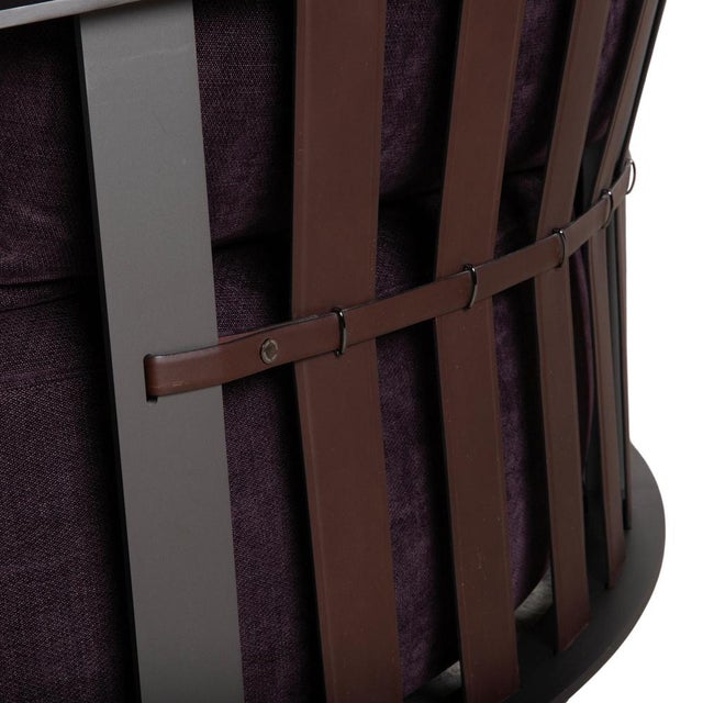 Textile Scarlett Fabric Two-Seater Sofa in Lilac, Aubergine, and Violet with Casters by Poltrona Frau For Sale - Image 7 of 18