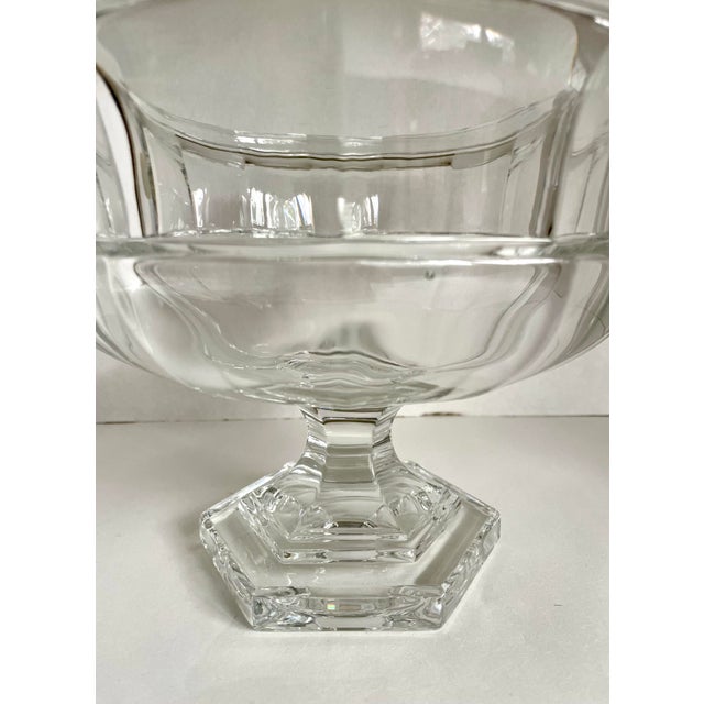 Here is an amazing thick crystal bowl made in Germany in the mid-century. The bowl is extremely elegant with a geometric...