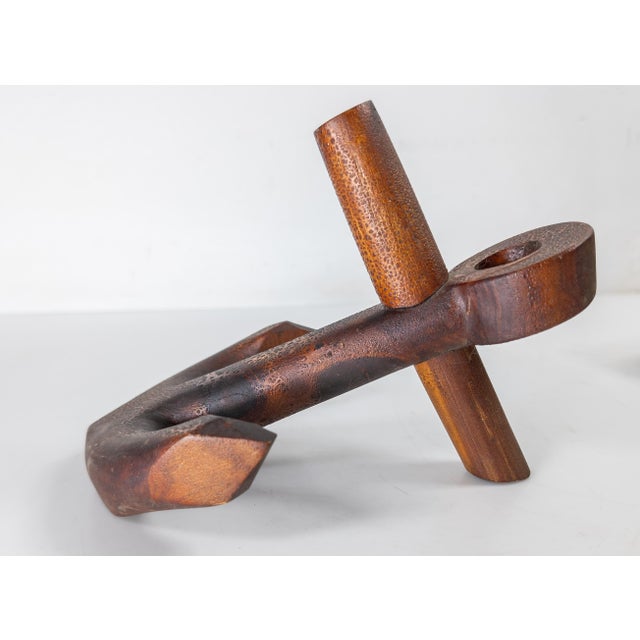 20th Century Tramp Folk Art Carved Wood Anchor For Sale - Image 4 of 8
