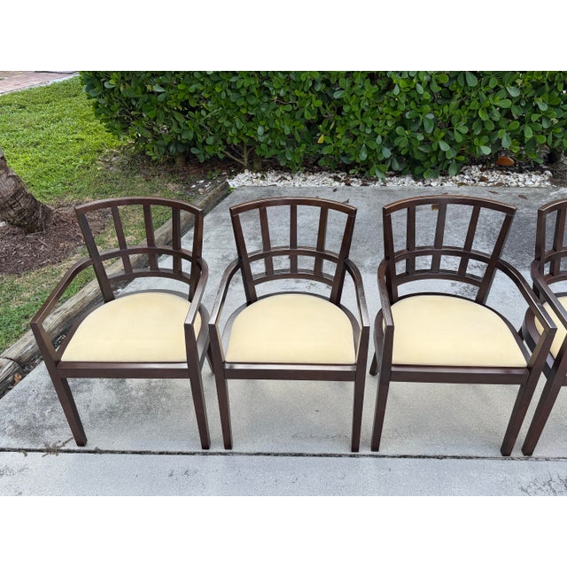 1990s Vintage Signed Knoll Studio Dining Armchairs, Set of 6 For Sale - Image 5 of 16