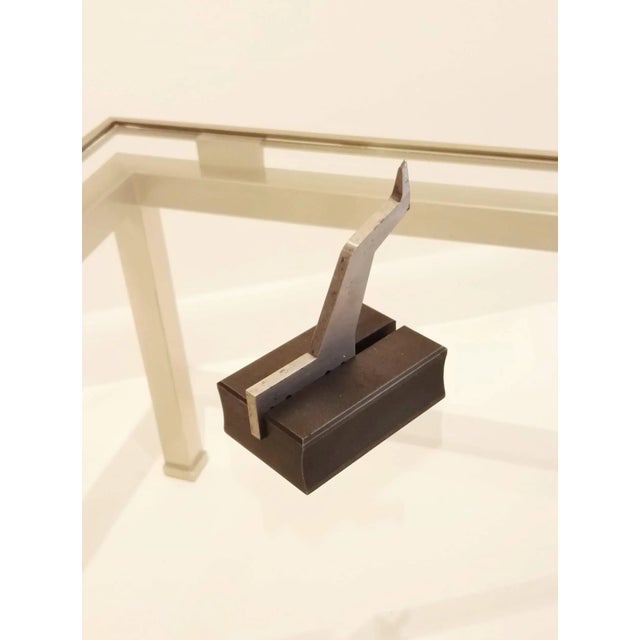 1970s One of a Kind Solid Steel Modernist Petite Sculpture, France, 1970s For Sale - Image 5 of 6