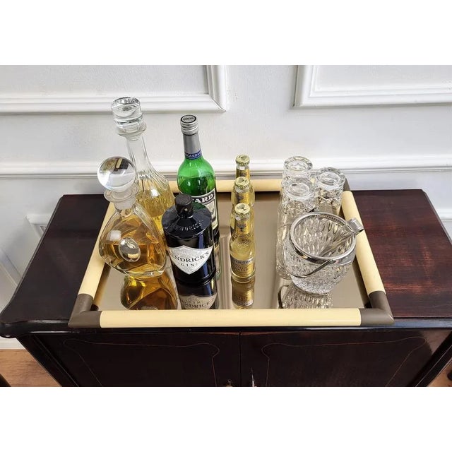 Rectangular Brass and Mirror Centerpiece Tray by Tommaso Barbi, Italy, 1970s For Sale - Image 3 of 8