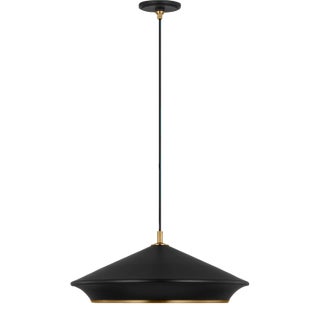 Thomas O'Brien by Visual Comfort Studio Stanza 1-Light Grand Pendant in Midnight Black For Sale