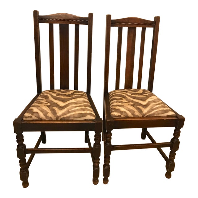 Early 20th Century Jacobean High Back Chairs - A Pair For Sale