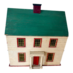 Early 20th Century American Center Hall Colonial Painted Dollhouse
