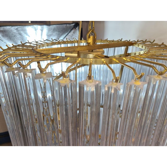 Very Large Vintage Italian Murano Glass Spiral Chandelier 55" For Sale - Image 12 of 12