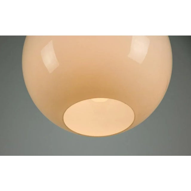 White Mid-Century White Glass Pendant Lamp For Sale - Image 8 of 13