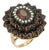 Garnet & Seed Pearls 14k Yellow Gold Cluster Ring - Size 4 For Sale