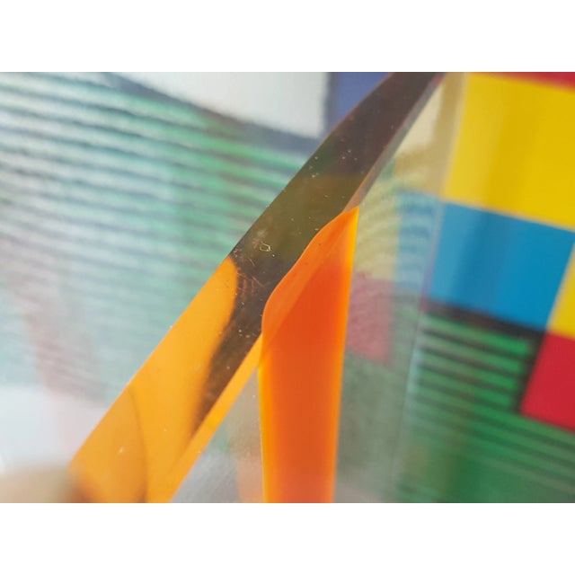 Orange Large Orange and Clear Murano Glass Vase by Cardin for Venini, 1970s For Sale - Image 8 of 13