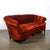 Red Art Deco Curved Channel-Back Scroll-Arm Sofa With Ebonized Tapered Supports For Sale - Image 8 of 16
